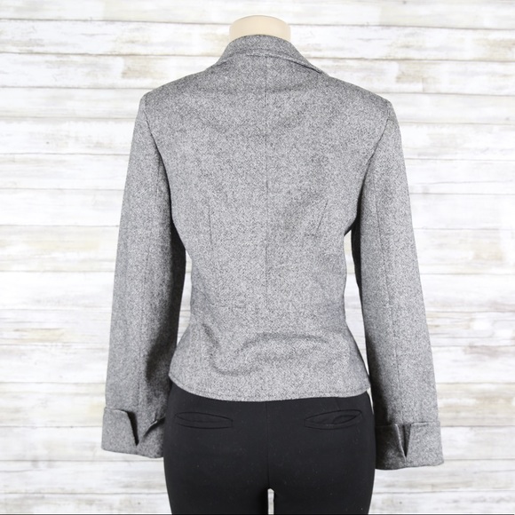 Celine K Wool Blend Gray Blazer Bow Front sz 6 - Picture 6 of 8